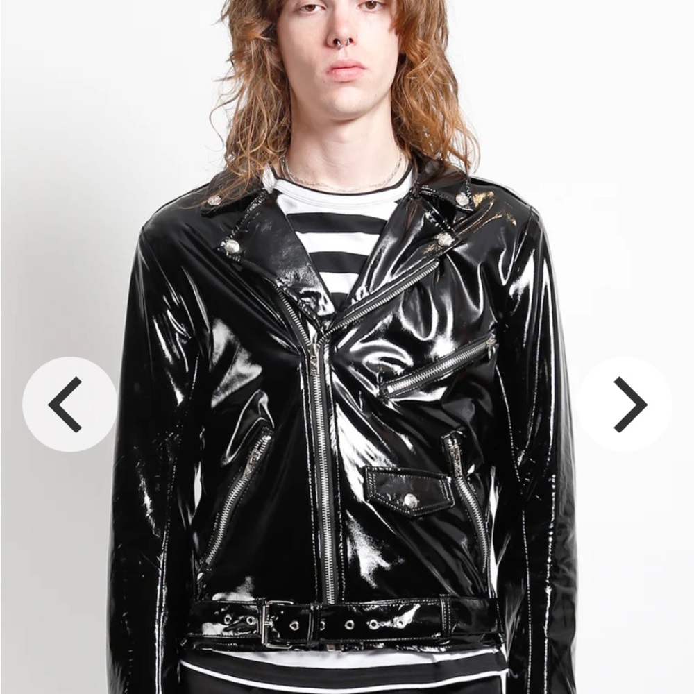 Tripp NYC Shiny Black Biker Jacket